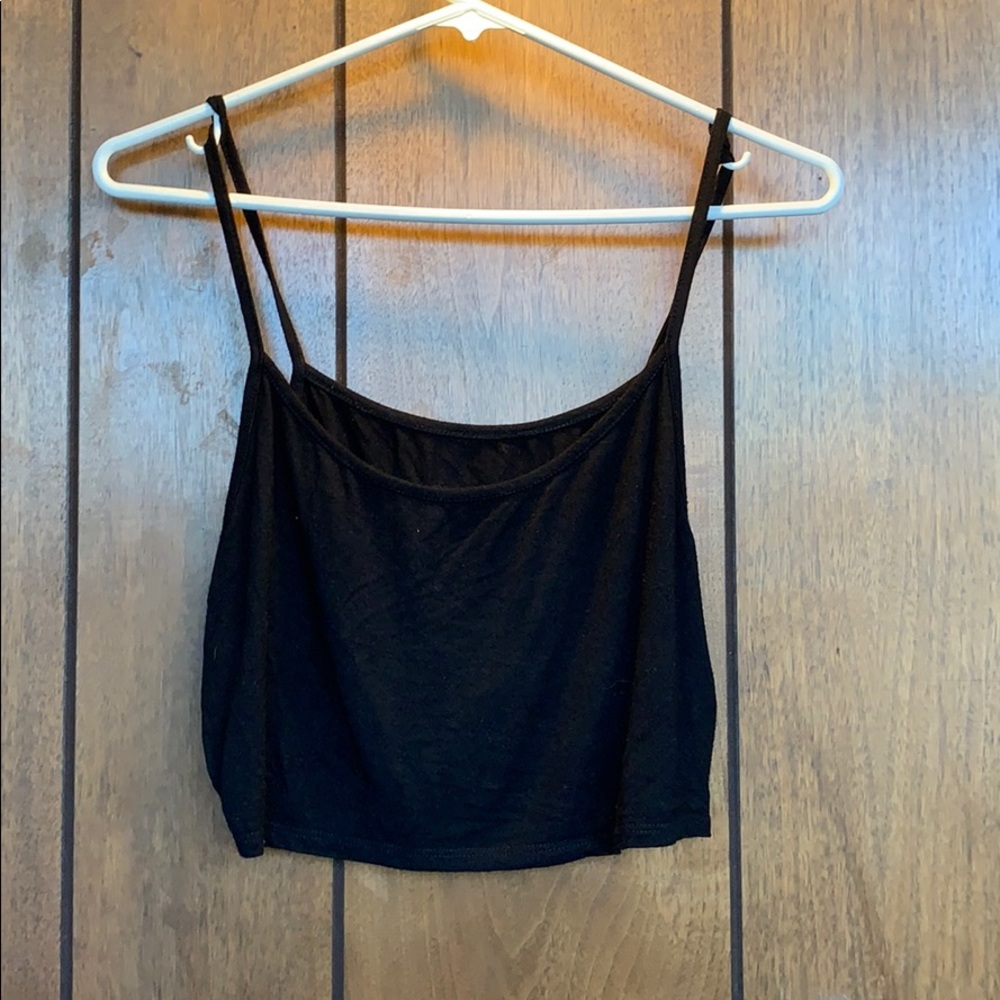 Black cropped camisole